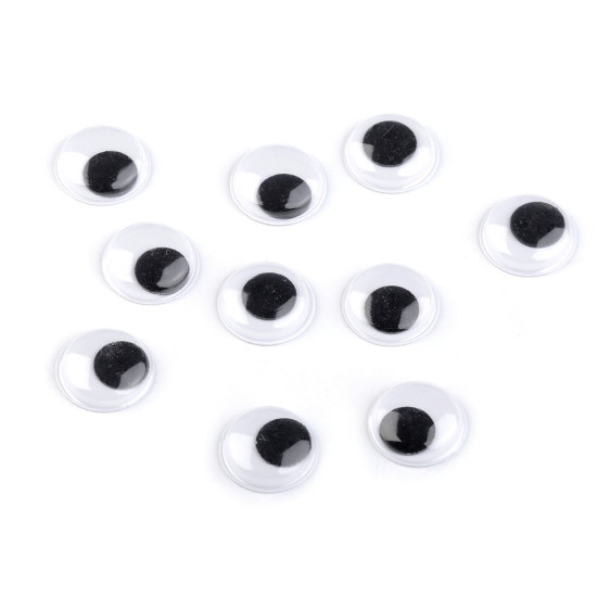 Ochi mobili autoadezivi, ø18 mm - Alb-negru (50 Bucăți) Ochi mobili autoadezivi, ø18 mm - Alb-negru (50 Bucăți)