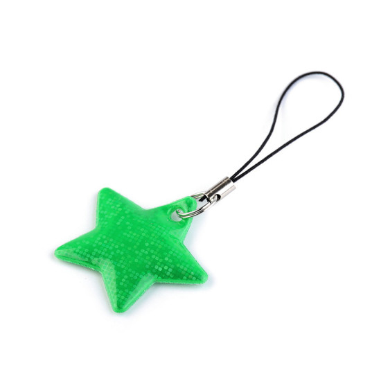 Agăţătoare reflectorizantă pentru fermoar steluță - Verde pastel (30 Bucăți)