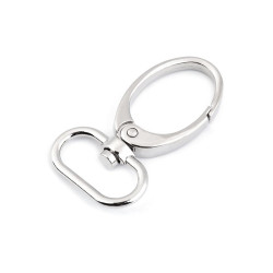 Carabină metalică pivotantă, gaură 25 mm - Nichel (2 Bucăți)