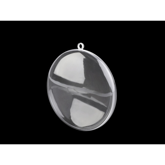 Medalion plastic transparent format din două parți, ø7 cm - Transparent (5 Bucăți)