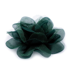 Flori din șifon,  ø8 si 9 cm - Verde închis (10 Bucăți)