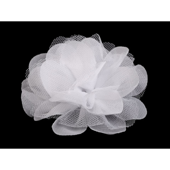 Flori din șifon, ø8 si 9 cm - Albastru azur (40 Bucăți) Flori din șifon, ø8 si 9 cm - Albastru azur (40 Bucăți)