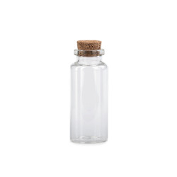 Sticluță cu dop de plută, 40 ml - Transparent (12 Fiole)