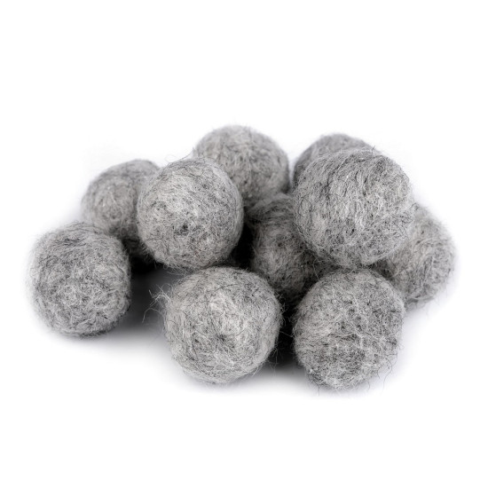 Bile fetru, ø20-25 mm - Mix culori (10 Bucăți) Bile fetru, ø20-25 mm - Mix culori (10 Bucăți)