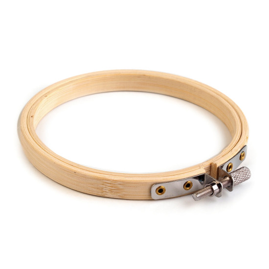 Gherghef din bambus pentru brodat, ø10 cm - Fag (1 Bucată) Gherghef din bambus pentru brodat, ø10 cm - Fag (1 Bucată)