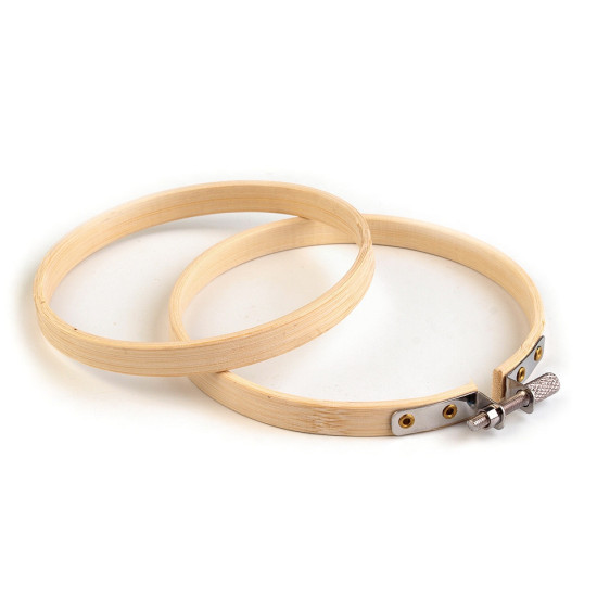 Gherghef din bambus pentru brodat, ø10 cm - Fag (1 Bucată) Gherghef din bambus pentru brodat, ø10 cm - Fag (1 Bucată)