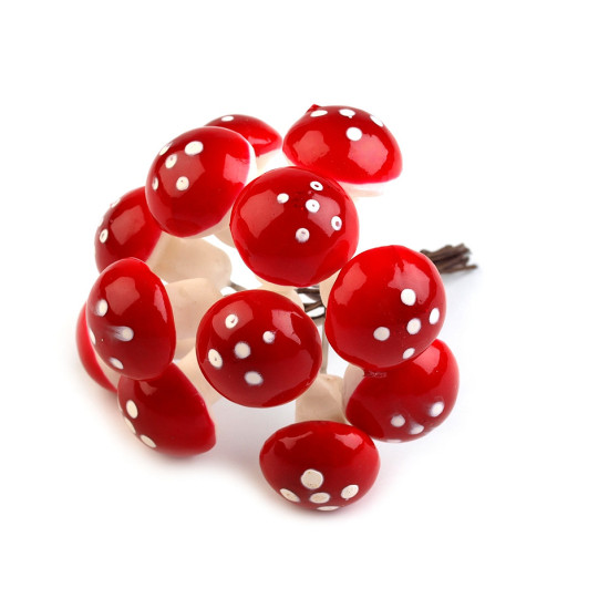 Ciupercuțe decor - Roșu (12 Bucăți) Ciupercuțe decor - Roșu (12 Bucăți)
