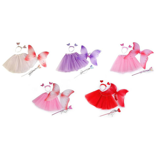 Costum zână fluture - Roșu (3 Seturi) Costum zână fluture - Roșu (3 Seturi)
