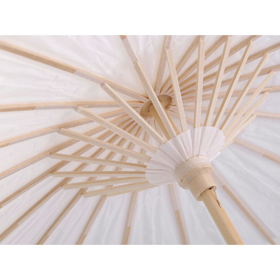 Umbrelă chinezească decorabilă, ø38,5 cm - Alb natural (1 Bucată) Umbrelă chinezească decorabilă, ø38,5 cm - Alb natural (1 Bucată)