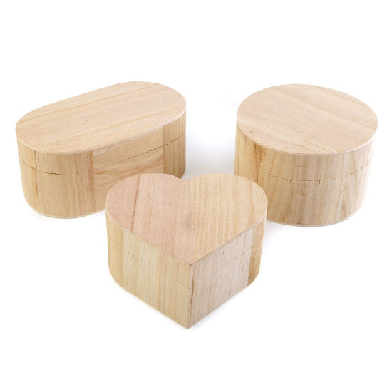 Cutii din lemn decorabile - Natur (6 Bucăți) Cutii din lemn decorabile - Natur (6 Bucăți)