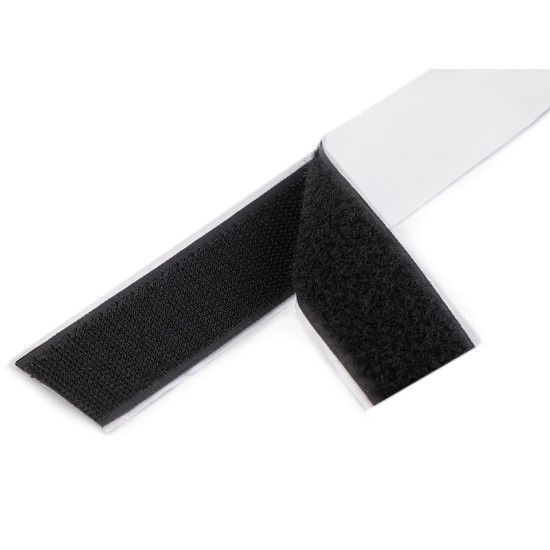 Bandă arici autoadezivă, complet (puf + scai), 30 mm - Negru (1 Metru) Bandă arici autoadezivă, complet (puf + scai), 30 mm - Negru (1 Metru)