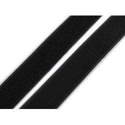 Bandă arici autoadezivă, complet (puf + scai), 30 mm - Negru (1 Metru)