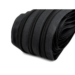 Fermoar spiralat metraj, cursor bx no 5 - Negru (200 Metri)