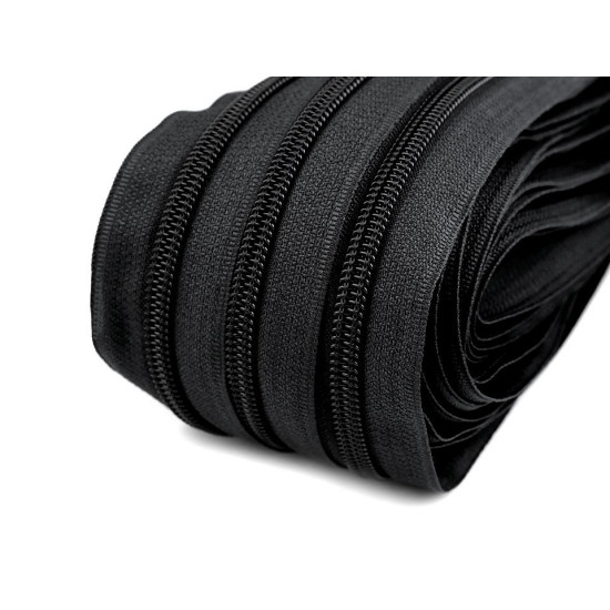 Fermoar spiralat metraj, cursor bx no 5 - Negru (25 Metri) Fermoar spiralat metraj, cursor bx no 5 - Negru (25 Metri)