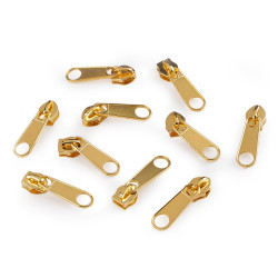 Cursor fermoar spiralat, no 5 - Auriu (10 Bucăți)