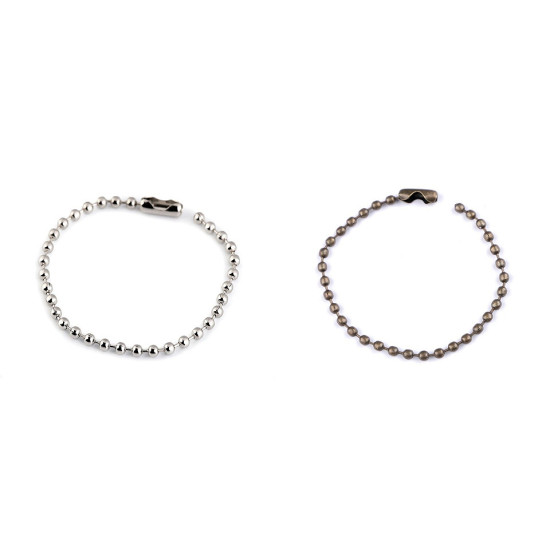 Lanț cu bile, 12 cm - Nichel (10 Bucăți) Lanț cu bile, 12 cm - Nichel (10 Bucăți)