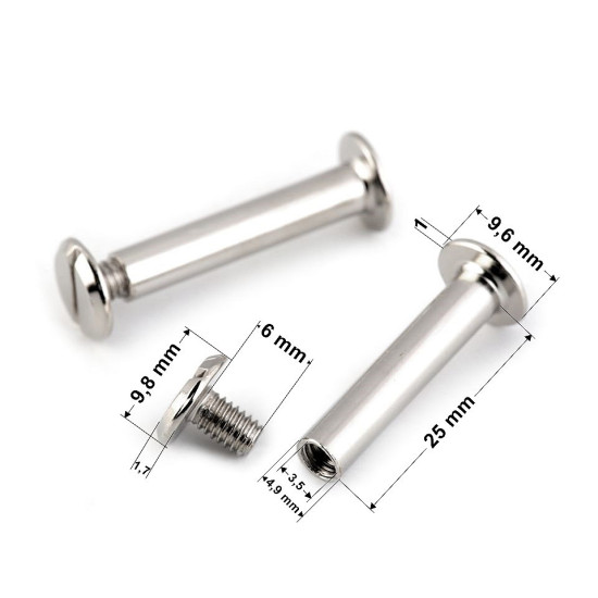 Şurub de legătorie 12; 16; 20 a 25 mm - Nichel (10 Perechi) Şurub de legătorie 12; 16; 20 a 25 mm - Nichel (10 Perechi)