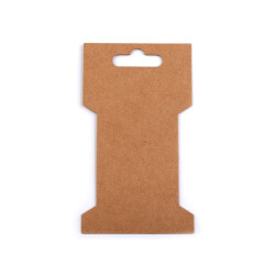 Card expunere panglici / șnururi, 6,6x11,5 cm - Maro natural (20 Bucăți)