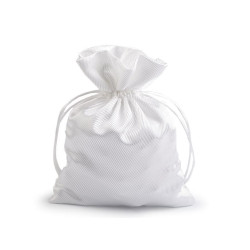 Săculeț satin pentru cadouri, 13x18 cm - Off white (1 Bucată)