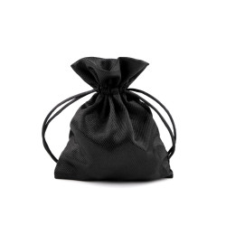 Săculeț satin pentru cadouri, 9,5x13 cm - Negru (1 Bucată)
