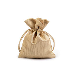 Săculeț satin pentru cadouri, 9,5x13 cm - Auriu deschis (1 Bucată)