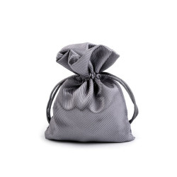 Săculeț satin pentru cadouri, 9,5x13 cm - Argintiu închis (1 Bucată)