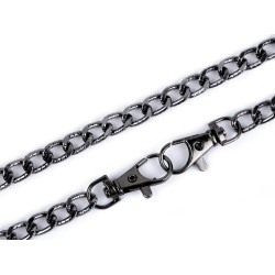 Lanț pentru poșete / genți cu carabină, 120 cm - Nichel negru (1 Bucată)