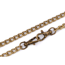 Lanț pentru poșete / genți cu carabină, 120 cm - Alamă antică (1 Bucată)
