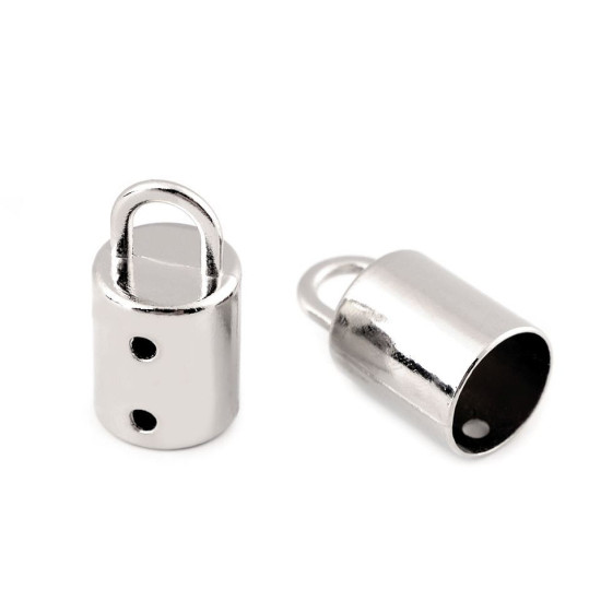Capăt metalic șnur, ø14 mm - Nichel (30 Bucăți) Capăt metalic șnur, ø14 mm - Nichel (30 Bucăți)