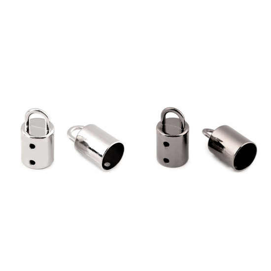 Capăt metalic șnur, ø14 mm - Nichel (30 Bucăți) Capăt metalic șnur, ø14 mm - Nichel (30 Bucăți)