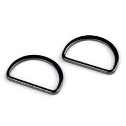Inel metalic tip d plat, lățime 30 mm - Nichel negru (100 Bucăți)