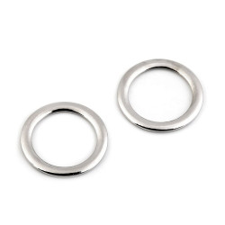 Inele metalice plate / catarame, ø28 mm - Nichel (10 Bucăți)
