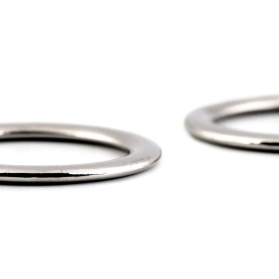 Inele metalice plate / catarame, ø28 mm - Nichel (2 Bucăți)
