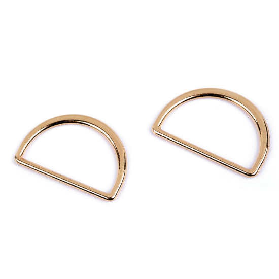 Inel metalic tip d plat, lățime 25 mm - Auriu rose (10 Bucăți) Inel metalic tip d plat, lățime 25 mm - Auriu rose (10 Bucăți)