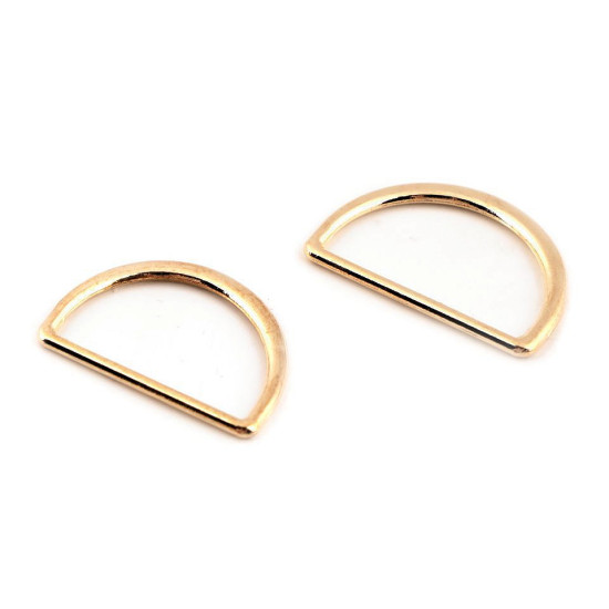 Inel metalic tip d plat, lățime 25 mm - Auriu rose (10 Bucăți) Inel metalic tip d plat, lățime 25 mm - Auriu rose (10 Bucăți)