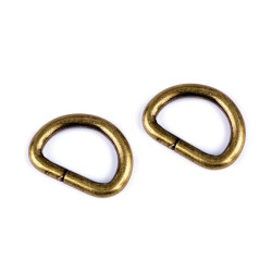 Inel metalic tip d, lățime 20 mm - Alamă antică (10 Bucăți)