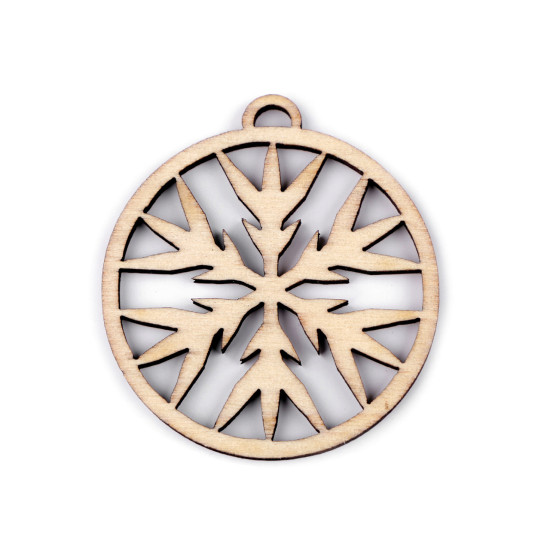 Decorațiuni din lemn - fulg de nea, brăduț ø45 mm - Natur (12 Bucăți) Decorațiuni din lemn - fulg de nea, brăduț ø45 mm - Natur (12 Bucăți)