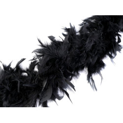 Șirag fulgi boa, pene curcan 90g, lungime 1,8m, diverse culori - Negru (1 Bucată)