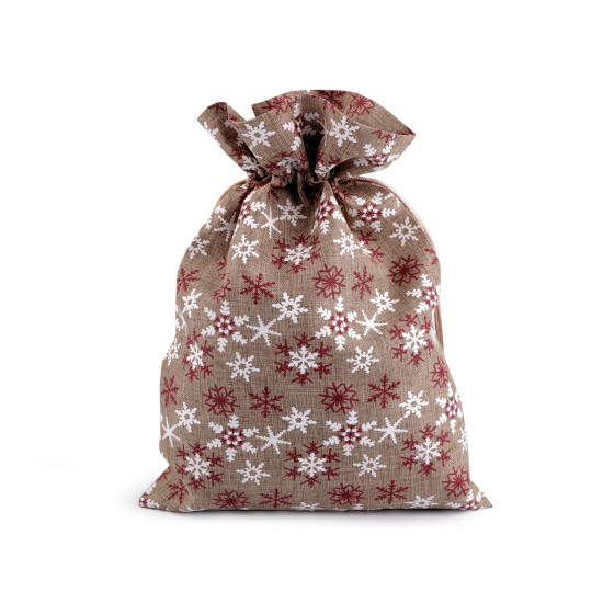 Săculeț cadouri crăciun, 20x30 cm - Gri neutral (4 Bucăți)