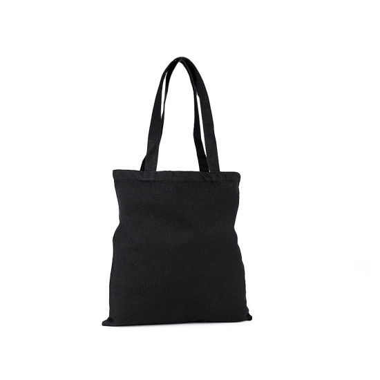 Sacoșă din pânză de bumbac decorabilă, 35x39 cm - Negru (1 Bucată)
