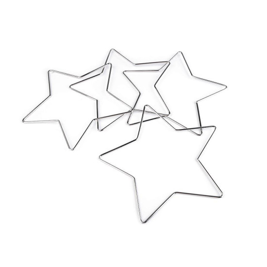 Stea metalică pentru prinzător de vise, ø20 cm - Nichel (25 Bucăți) Stea metalică pentru prinzător de vise, ø20 cm - Nichel (25 Bucăți)