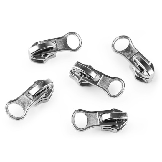 Cursor fermoar spiralat impermeabil, no 7 - Nichel (150 Bucăți) Cursor fermoar spiralat impermeabil, no 7 - Nichel (150 Bucăți)