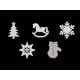 Decorațiuni din lemn - fulg de nea, stea, brad, clopoțel, căluț, ren - Alb (18 Bucăți) Decorațiuni din lemn - fulg de nea, stea, brad, clopoțel, căluț, ren - Alb (18 Bucăți)
