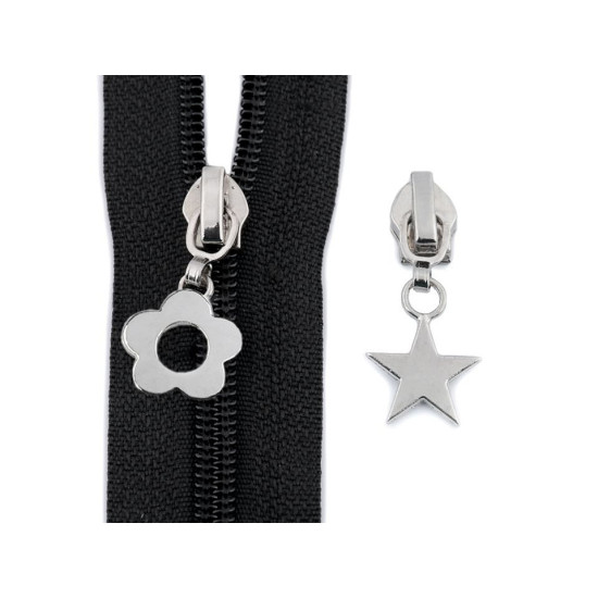 Cursor fermoar spiralat no 5, diverse modele - Nichel negru (90 Bucăți) Cursor fermoar spiralat no 5, diverse modele - Nichel negru (90 Bucăți)