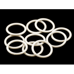 Inele plastic, ø30 mm - Alb lăptos (10 Bucăți)