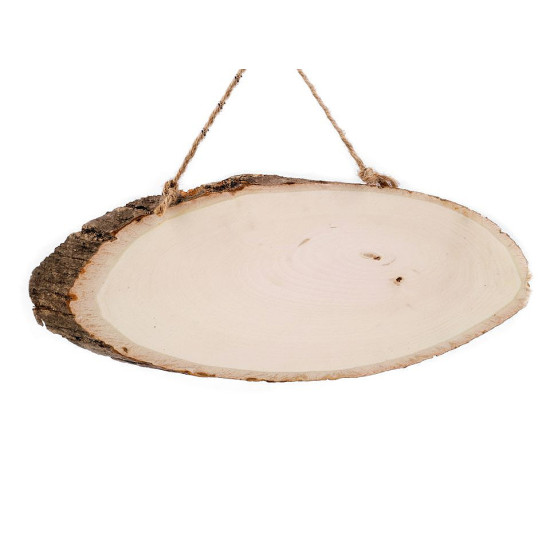 Rondele lemn ovale - Natur (6 Bucăți)