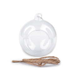 Terariu glob de sticlă, ø10 cm - Transparent (1 Bucată)