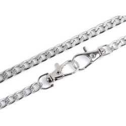 Lanț pentru poșete cu carabină, 120 cm - Nichel (1 Bucată)
