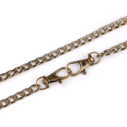 Lanț pentru poșete cu carabină, 120 cm - Alamă antică (1 Bucată)