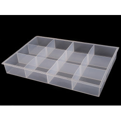 Cutie din plastic compartimentată, 23x34,5x4,5 cm - Transparent (1 Bucată)